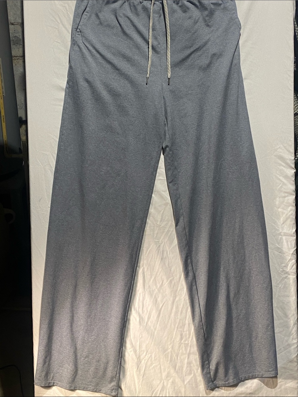 Vuori Wide Leg Pants in Heather Gray/Blue